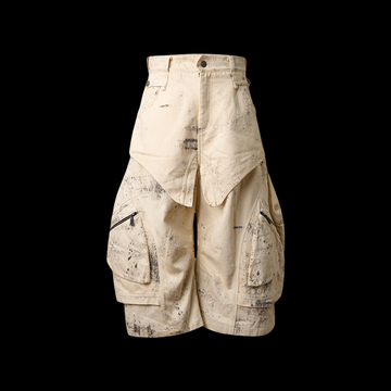 Flyerrer 25ss American retro distressed crescent shaped curved pants