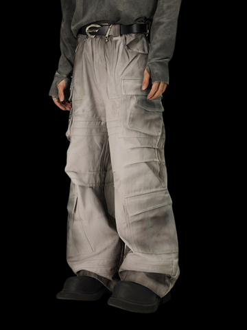 FLYERRER 23FW distressed thick diagonal casual pants