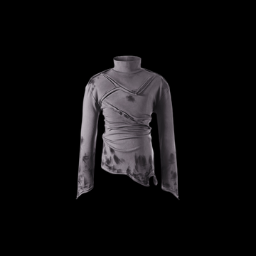 FLYERRER24AW Irregular Splicing Half High Collar Bottom T-shirt