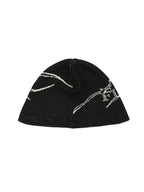 Flyerrer Organic Skeleton Gothic‑Script Ice‑Silk Skullcap, Breathable Dark‑Alt Street‑Beanie FR013'S