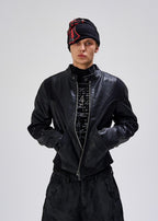 Flyerrer 25AW Heavy-Duty Irregular Paneled American-Style Biker Leather Jacket FR288