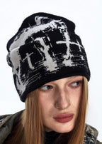 Flyerrer 25AW "Blood Tide" Knight Cross Embroidered Trendy Knitted Beanie FR008R