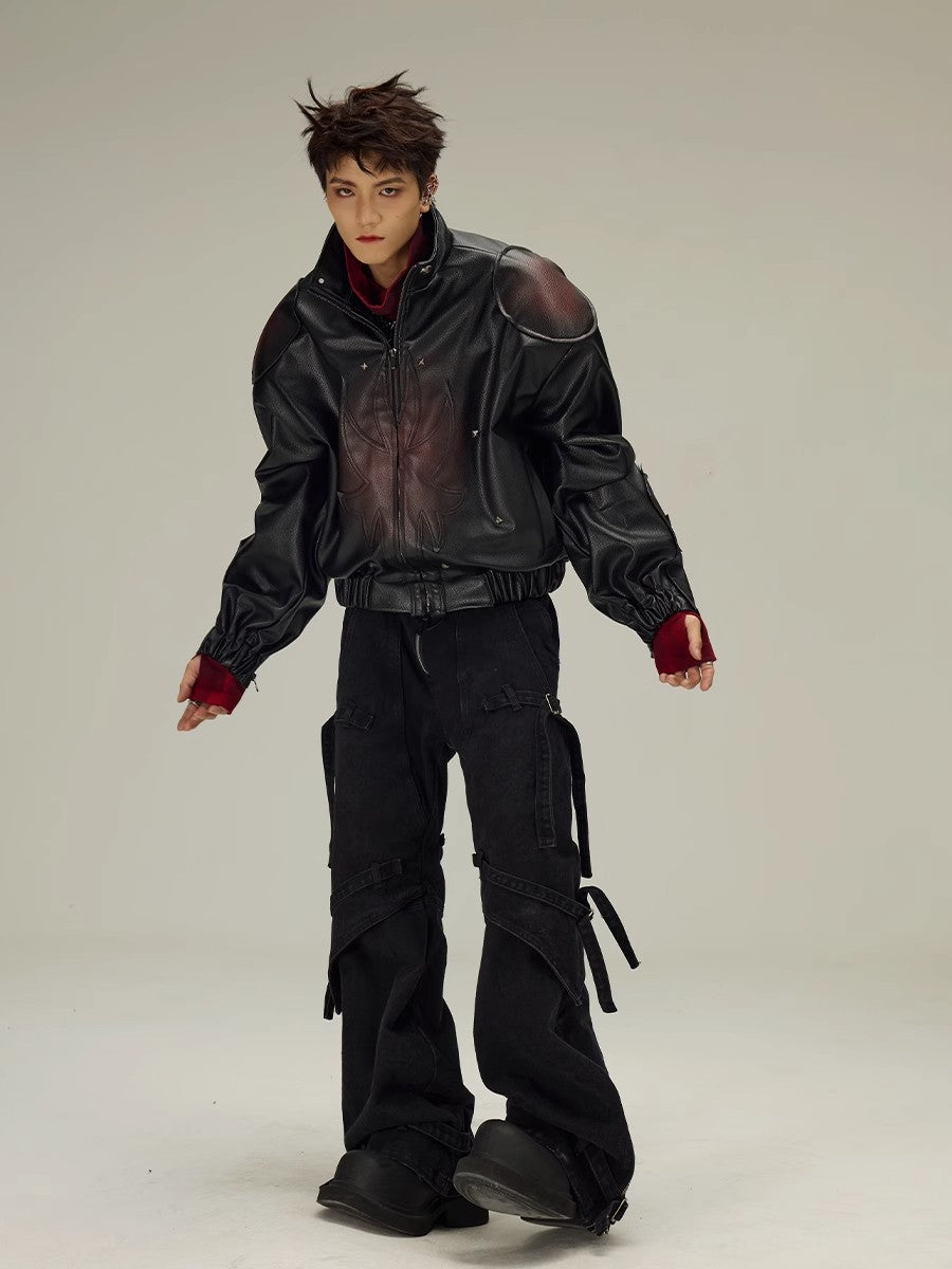 FLYERRER 23FW red distressed loose silhouette jacket