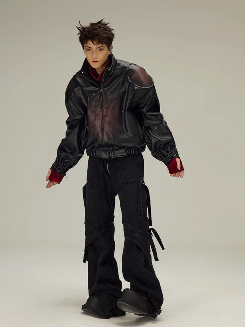 FLYERRER 23FW red distressed loose silhouette jacket