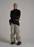 FLYERRER 24AW vintage splashed ink wide leg jeans FR080