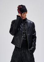 Flyerrer 25AW Heavy-Duty Irregular Paneled American-Style Biker Leather Jacket FR288