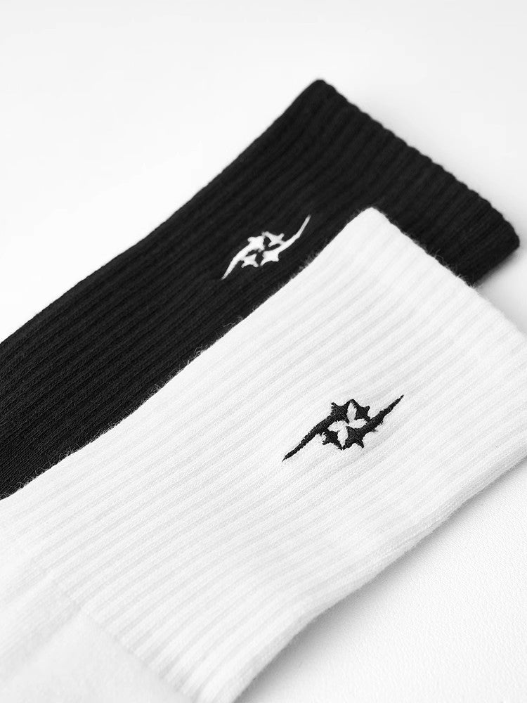 Flyerrer25ss pure cotton logo stacking sports socks