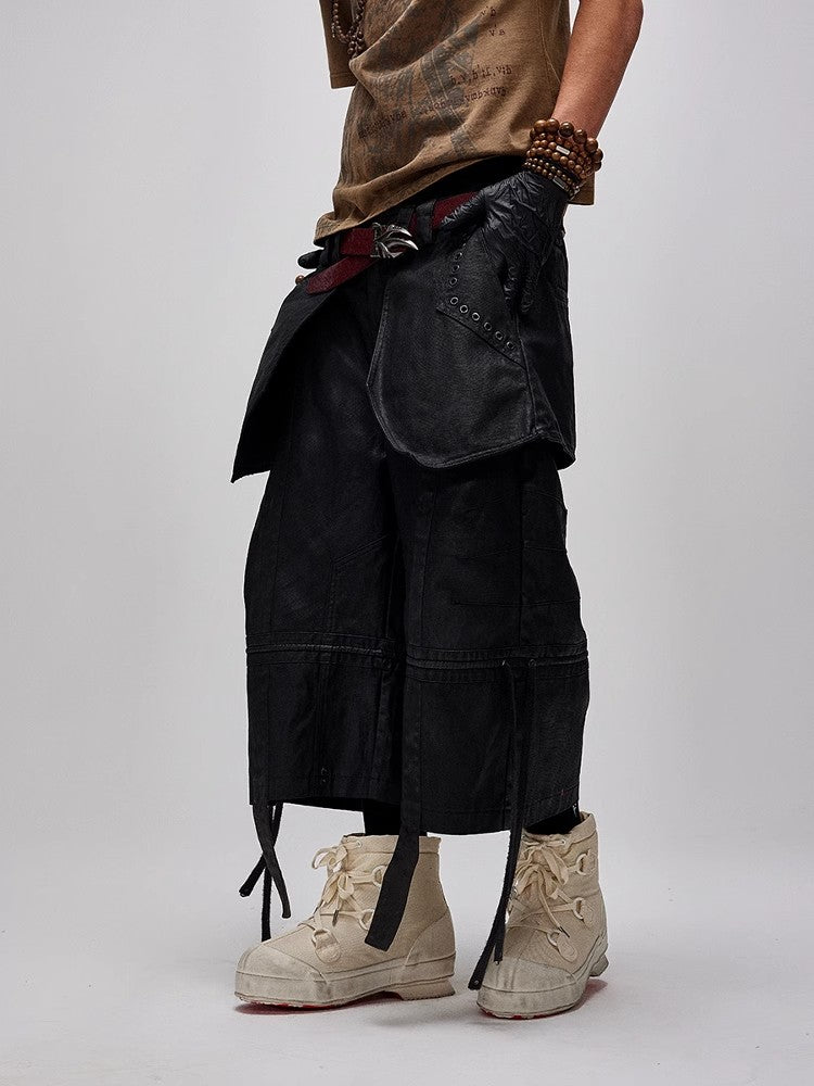 Flyerrer 25ss workwear casual pants drawstring shorts