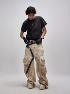 FLYERRER25SS loose silhouette polished distressed curved jeans FR257