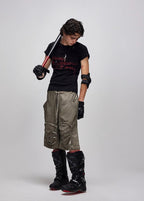 Flyerrer25ss irregular segmentation cutting three-dimensional splicing shorts FR268