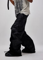 Flyerrer 25ss irregular wax brushed distressed curved jeans FR257