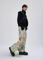 FLYERRER 24AW vintage splashed ink wide leg jeans FR080