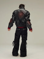 FLYERRER 23FW red distressed loose silhouette jacket