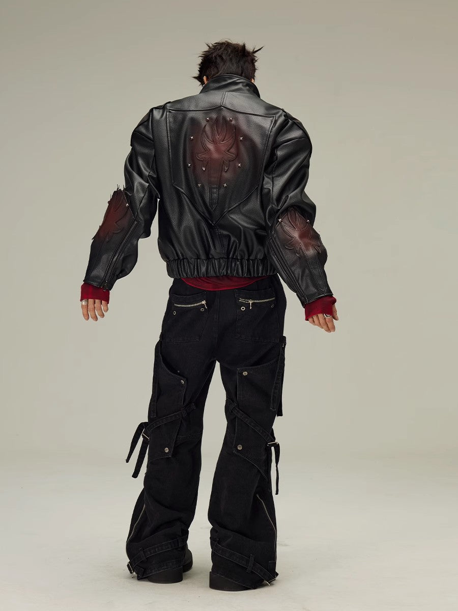 FLYERRER 23FW red distressed loose silhouette jacket