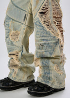 FLYERRER 24AW vintage splashed ink wide leg jeans FR080