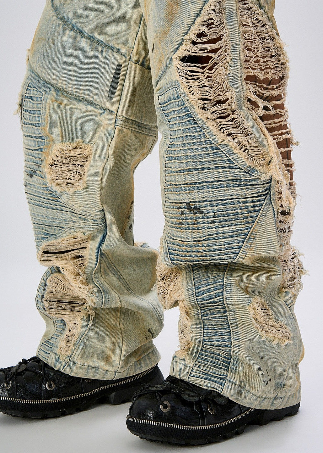 FLYERRER 24AW vintage splashed ink wide leg jeans FR080