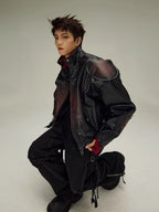 FLYERRER 23FW red distressed loose silhouette jacket