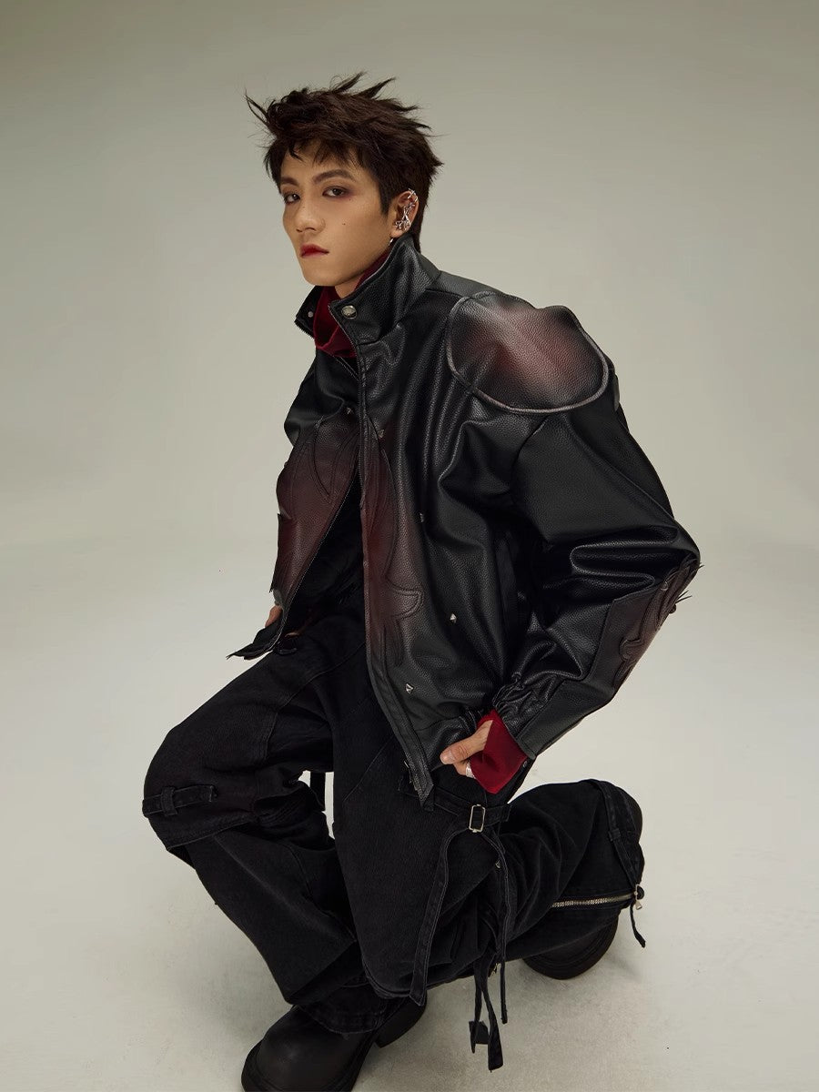 FLYERRER 23FW red distressed loose silhouette jacket