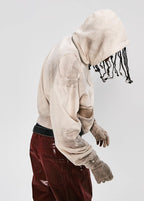 FLYERRER 25SS retro hooded sweatshirt with detachable curved knife sleeves FR237