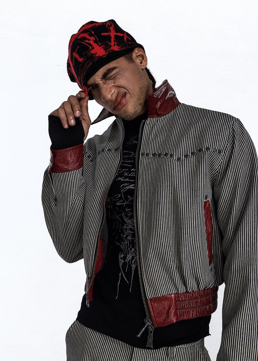 Flyerrer 25AW "Blood Tide" Knight Cross Embroidered Trendy Knitted Beanie FR008R