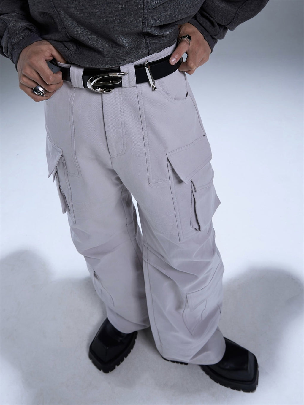 FLYERRER22FW Black Metal Buckle Belt for Men and Women FR008