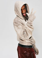 FLYERRER 25SS retro hooded sweatshirt with detachable curved knife sleeves FR237