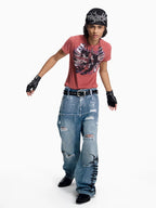 Flyerrer Organic Skeleton Gothic‑Script Ice‑Silk Skullcap, Breathable Dark‑Alt Street‑Beanie FR013'S