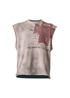 FLYERRER 25SS gray powder printed vintage short round neck vest FR225