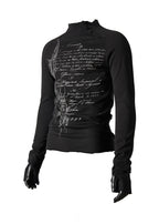 FLYERRER 25SS curved sleeve printed T-shirt slim fit base top FR232