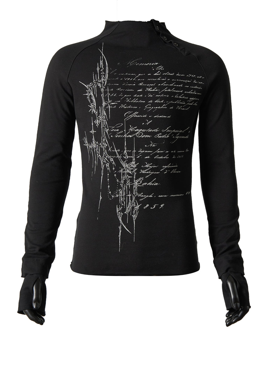 FLYERRER 25SS curved sleeve printed T-shirt slim fit base top FR232