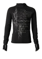 FLYERRER 25SS curved sleeve printed T-shirt slim fit base top FR232