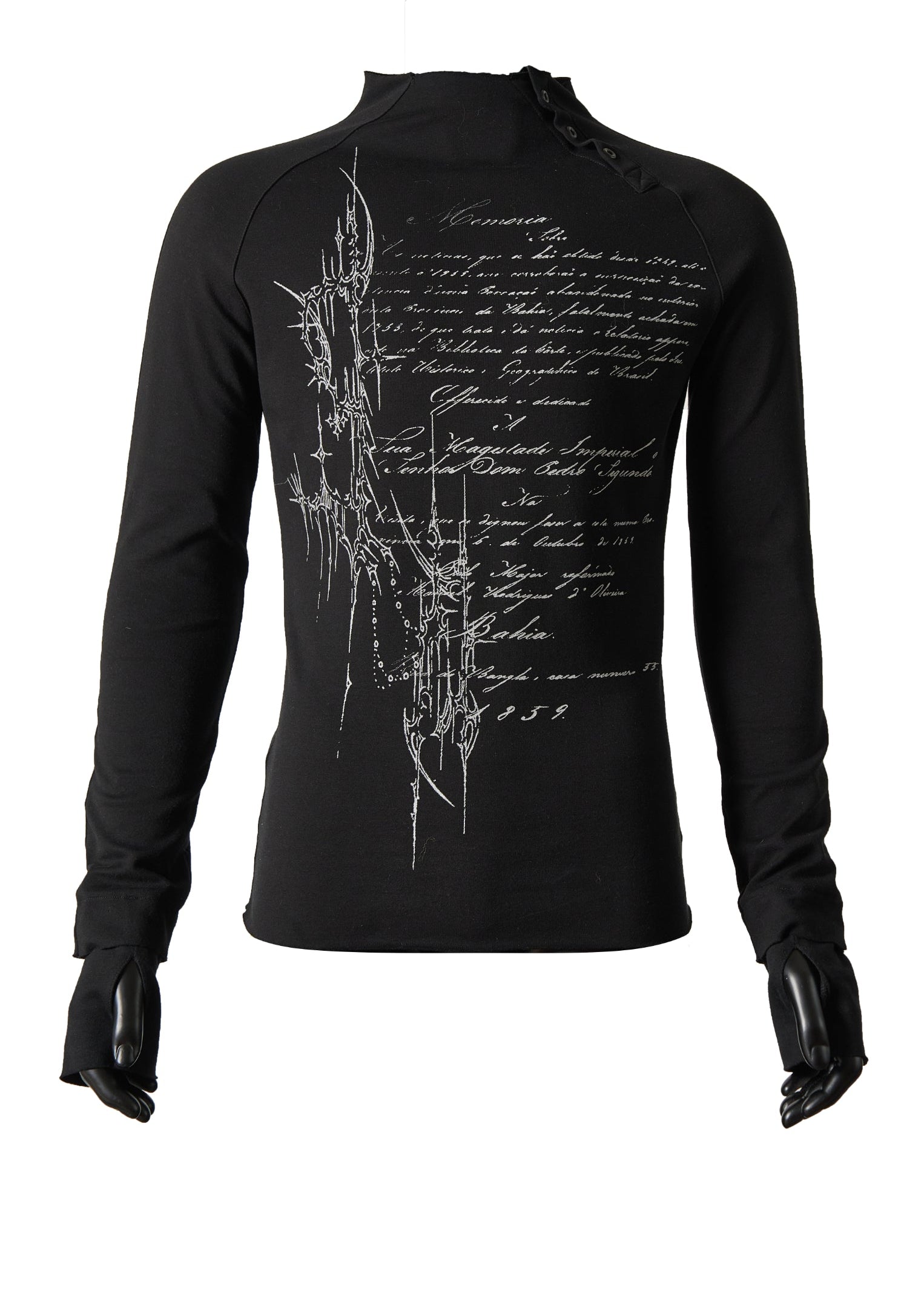 FLYERRER 25SS curved sleeve printed T-shirt slim fit base top FR232