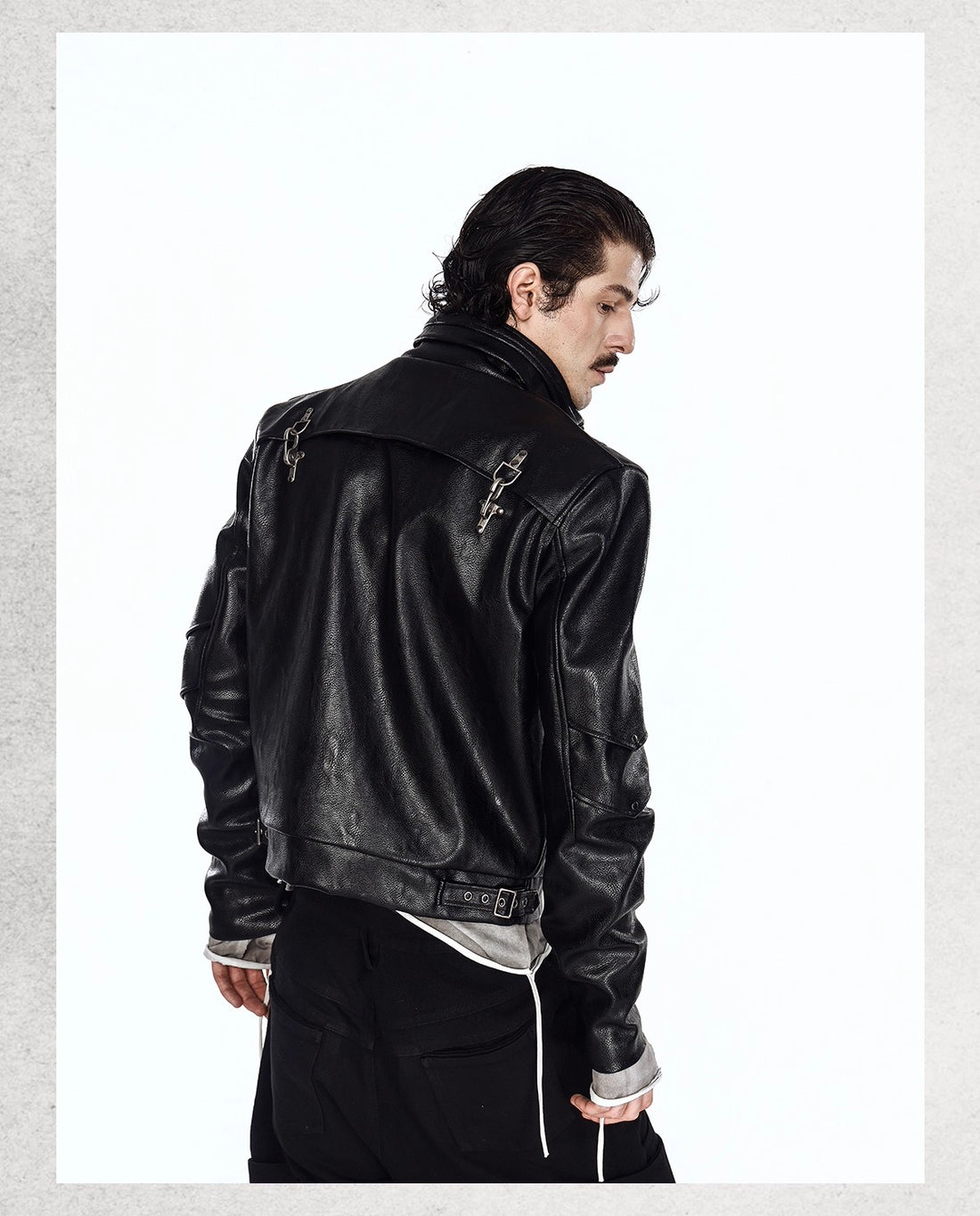 lyerrer 25AW "The Messenger" Men’s Deconstructed Leather Flight Jacket with Airplane Buckle