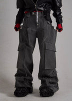 FLYERRER 24AW Irregular Splicing Used Jeans FR179