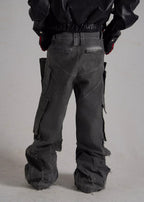 FLYERRER 24AW Irregular Splicing Used Jeans FR179