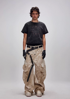 FLYERRER25SS loose silhouette polished distressed curved jeans FR257