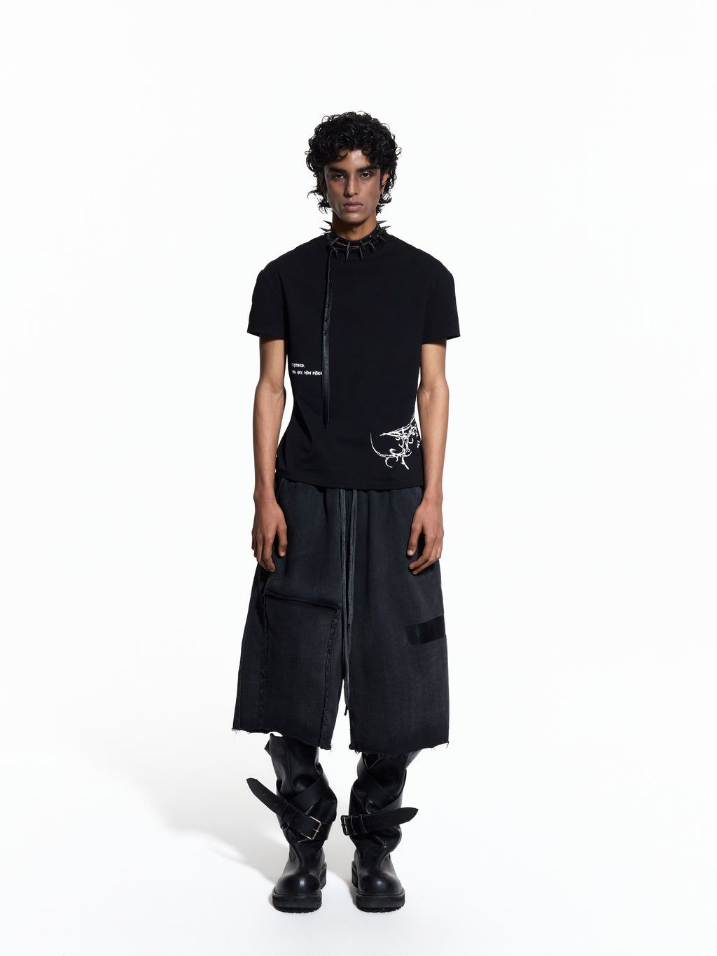 FLYERRER 26SS Slogan Vine Sword Print Stretch Breathable Slim Fit Street Tee FR334