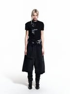 FLYERRER 26SS Black Cross & Vine Sword Print Stretch Breathable Street Slim Fit Short Sleeve Tee FR325
