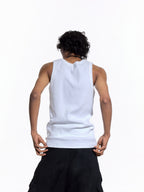 FLYERRER 26SS American Streetwear Double Embroidery Print Ribbed Stretch Slim Fit Tank Top Tee FR324