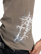 FLYERRER 26SS American Streetwear Double Embroidery Print Ribbed Stretch Slim Fit Tank Top Tee FR324