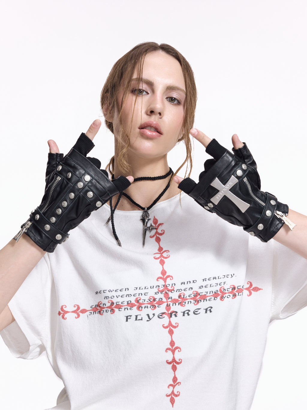 Flyerrer Retro Iris Crest Knit Short Sleeve T-Shirt, Loose Court Style Top FR336