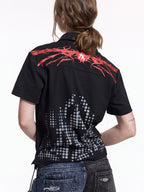 Unisex Fake Two-Piece Polo | Printed Collar Short Sleeve Summer Top FR346