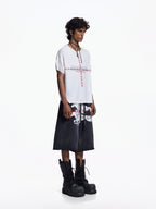 Twin FR Warhorse Embroidery Patch Loose Washed Five-Point Shorts FR339