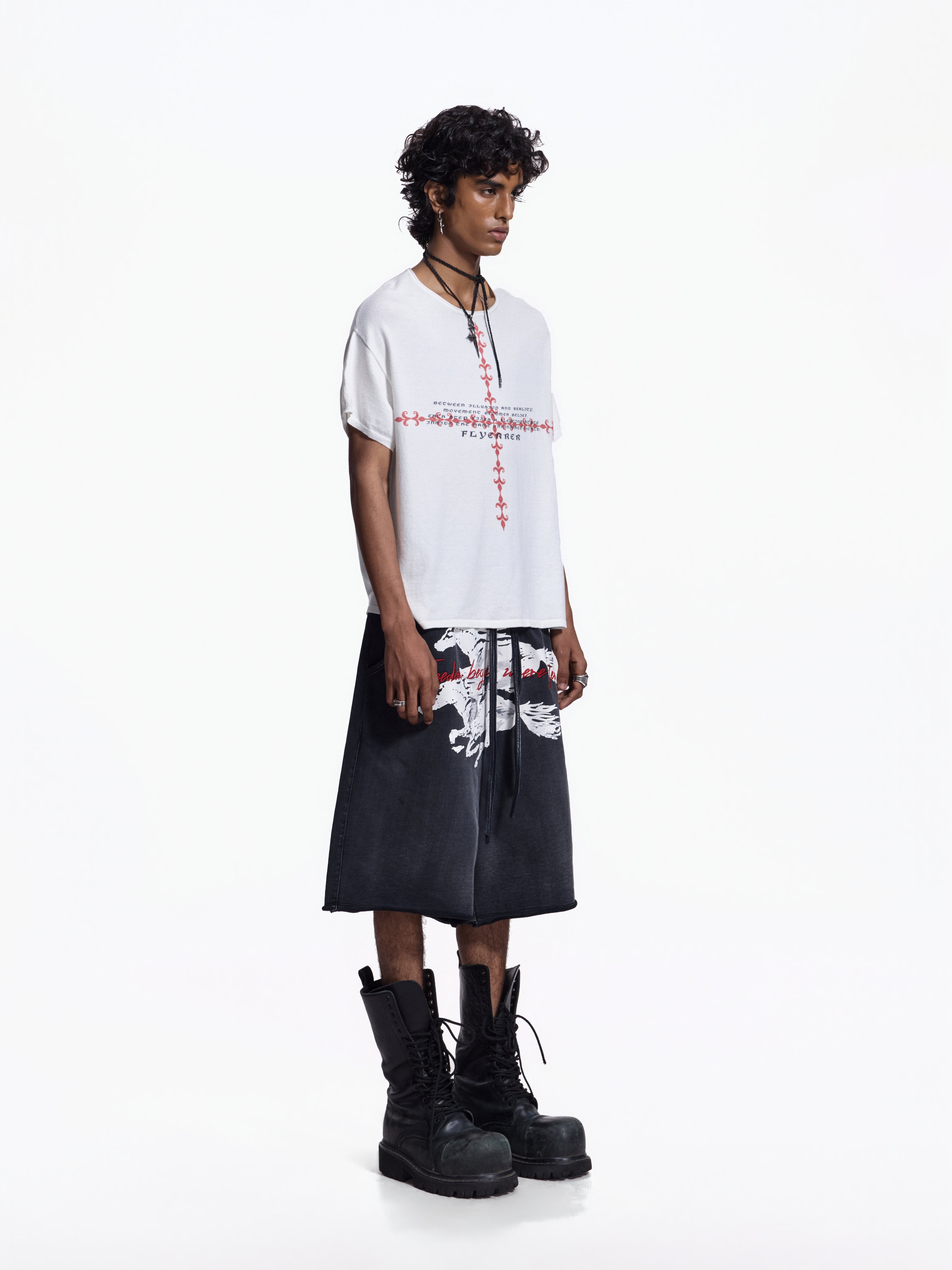 Twin FR Warhorse Embroidery Patch Loose Washed Five-Point Shorts FR339
