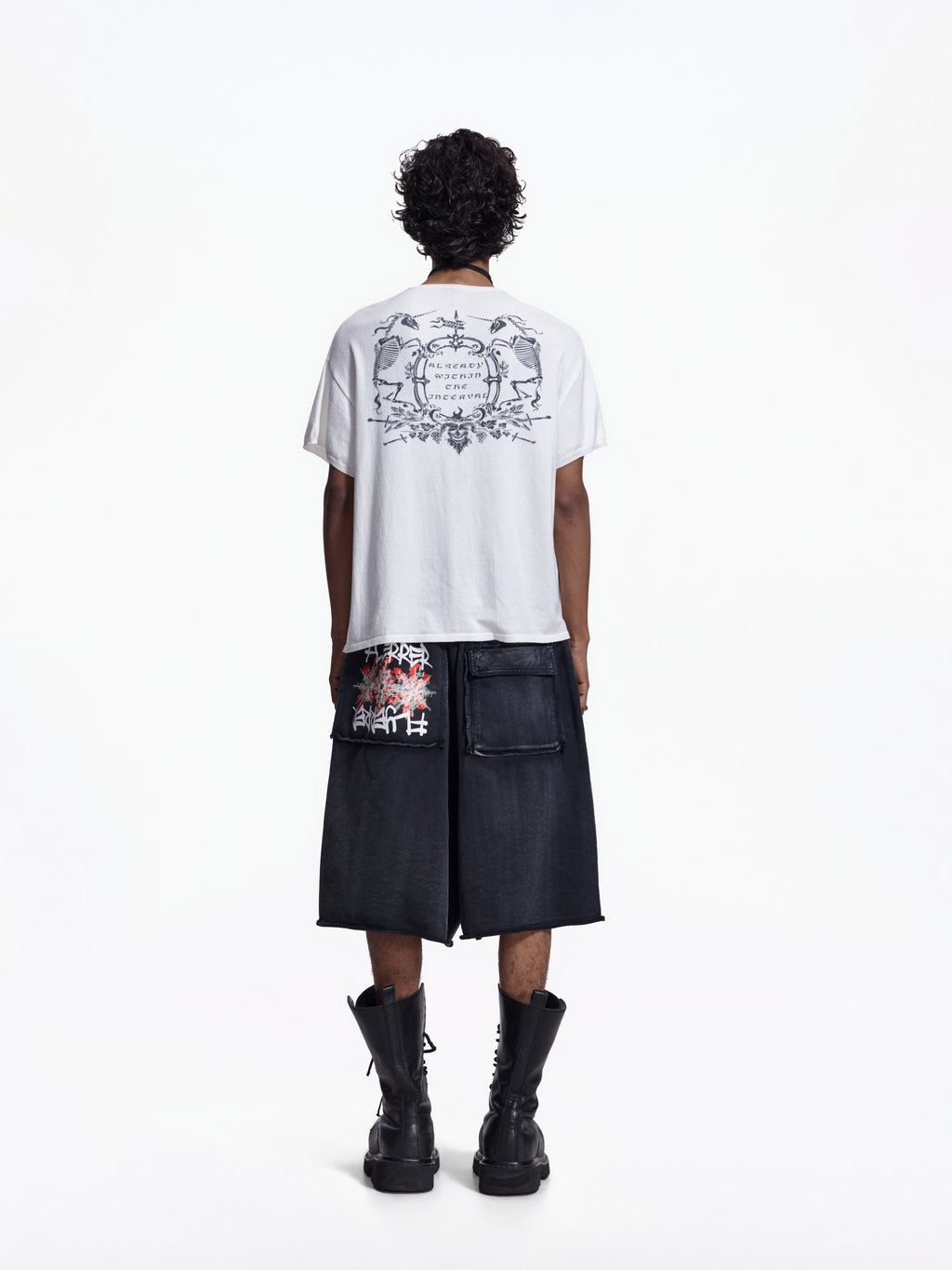 Flyerrer Retro Iris Crest Knit Short Sleeve T-Shirt, Loose Court Style Top FR336