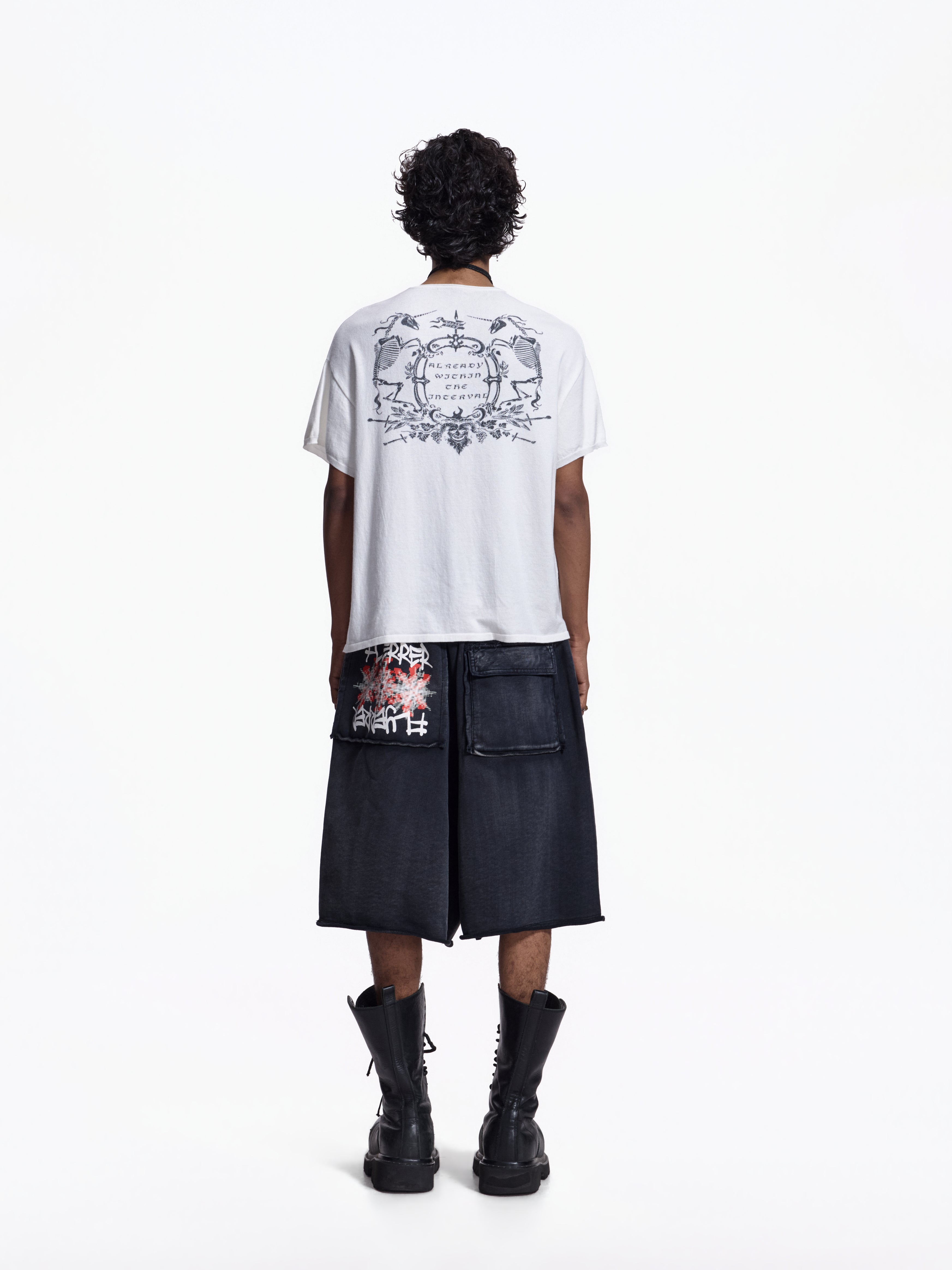 Flyerrer Retro Iris Crest Knit Short Sleeve T-Shirt, Loose Court Style Top FR336
