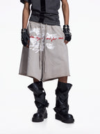 Twin FR Warhorse Embroidery Patch Loose Washed Five-Point Shorts FR339