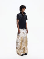 Unisex Fake Two-Piece Polo | Printed Collar Short Sleeve Summer Top FR346