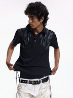 Unisex Fake Two-Piece Polo | Printed Collar Short Sleeve Summer Top FR346