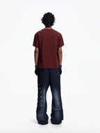 Flyerrer Street Court Claw Print Washed Wide Leg Jeans FR342